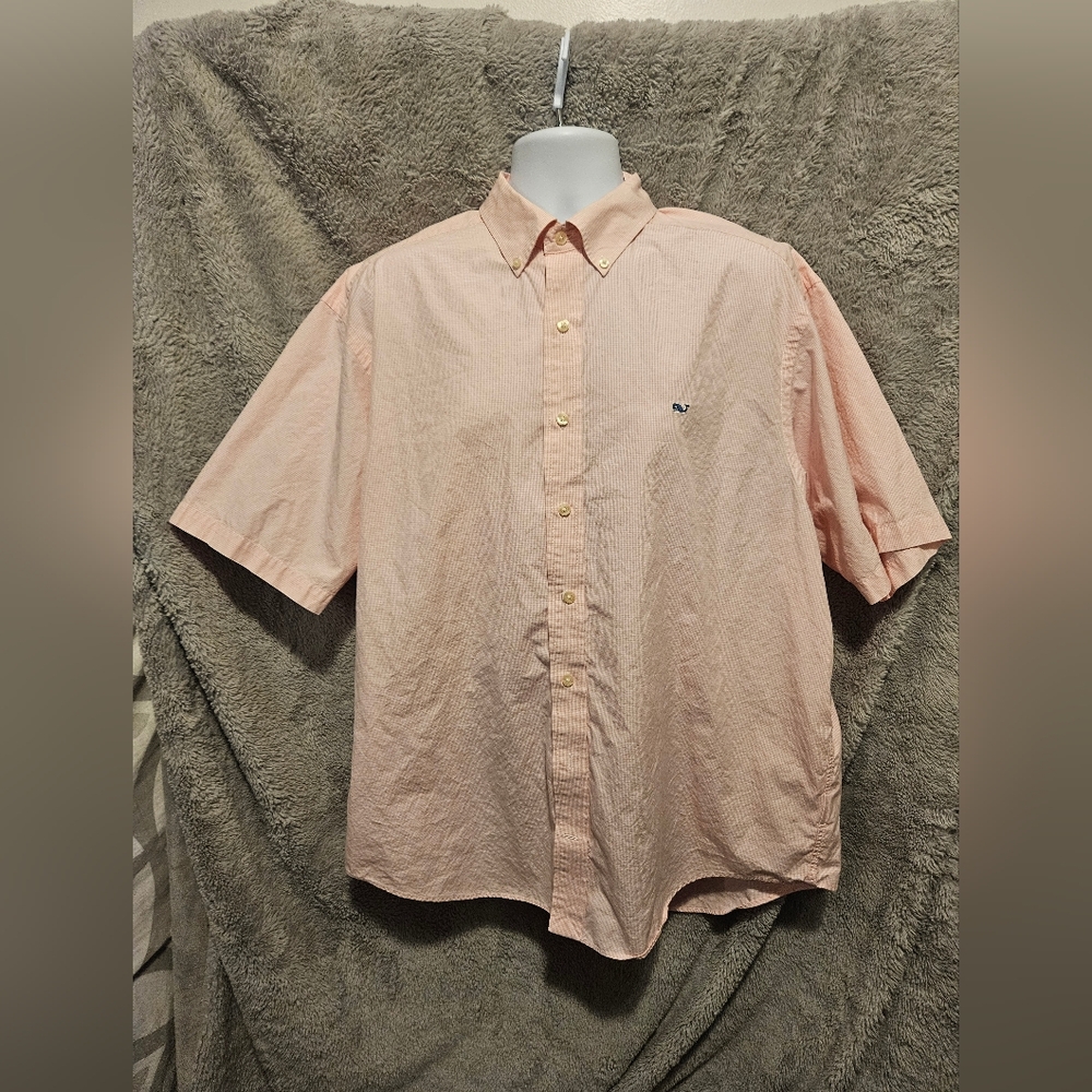 Vineyard Vines Whale Shirt, Mens Size XL, Button Down, 100% Cotton, Pink